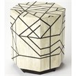 Home Square Accent End Table in Black & White Bone Inlay - Set of 2