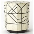 Home Square Accent End Table in Black & White Bone Inlay - Set of 2