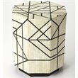 Home Square Accent End Table in Black & White Bone Inlay - Set of 2