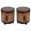 Home Square Old World Map Brown Duffel End Table - Set of 2
