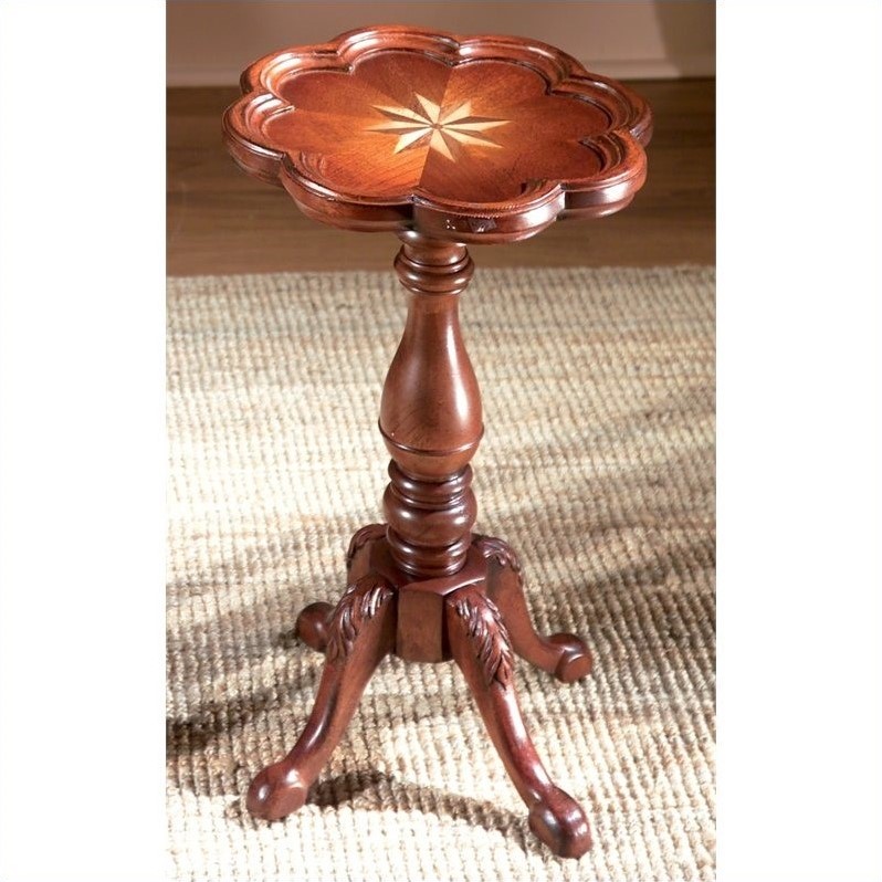 Home Square Round Accent Scatter Table in Plantation Cherry - Set of 2