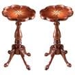 Home Square Round Accent Scatter Table in Plantation Cherry - Set of 2