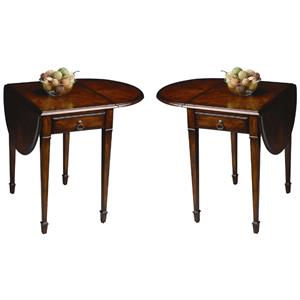 home square drop leaf table in plantation cherry - set of 2