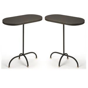 Home Square 29&quotH Modern End Table in Black Gold Finish - Set of 2