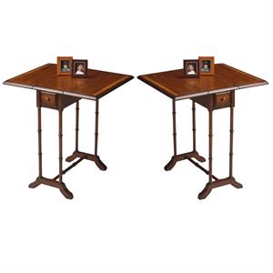 home square transitional drop leaf end table in umber - set of 2