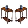 Home Square Traditional Chairside Table in Plantation Cherry - Set of 2