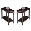 Home Square Transitional Chairside Table in Merlot - Set of 2