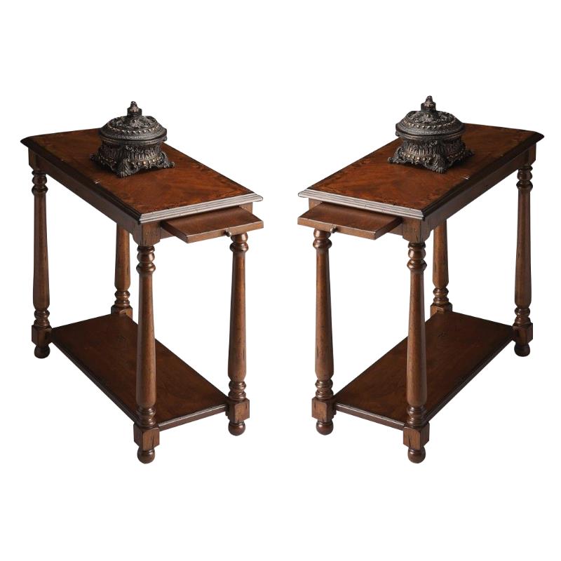 Home Square Chairside Table in Castlewood - Set of 2