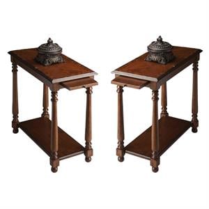 Home Square Chairside Table in Castlewood - Set of 2