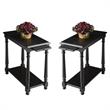 Home Square Chairside Table in Black Licorice - Set of 2