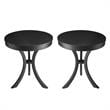 Home Square Round End Table in Black Licorice - Set of 2