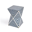 Home Square End Table in Blue and White - Set of 2