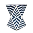 Home Square End Table in Blue and White - Set of 2