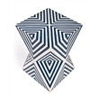 Home Square End Table in Blue and White - Set of 2