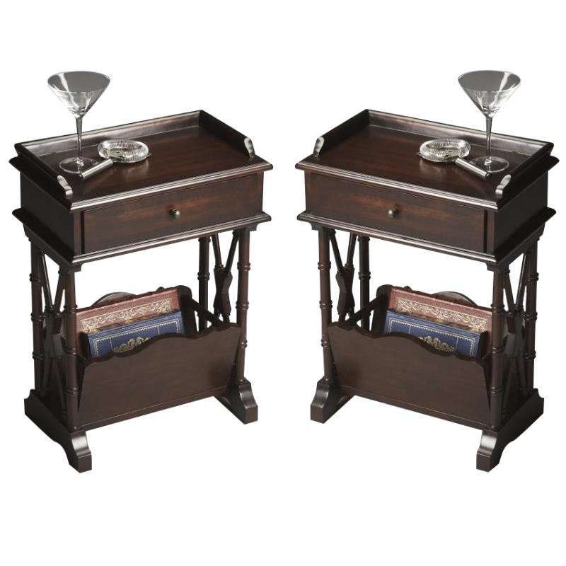 Home Square Martini Table in Rubbed Black - Set of 2