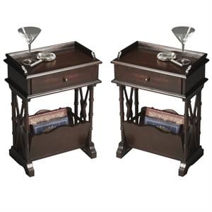 Home Square Martini Table in Rubbed Black - Set of 2