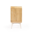 Home Square Mango Wood Modern End Table with Storage in Beige - Set of 2