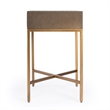 Home Square Modern 1-Drawer Leather End Table in Gold - Set of 2