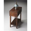 Home Square Modern Acacia Wood End Table in Dark Brown - Set of 2