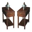 Home Square Modern Acacia Wood End Table in Dark Brown - Set of 2