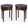 Home Square Transitional Mango Wood End Table in Dark Brown - Set of 2