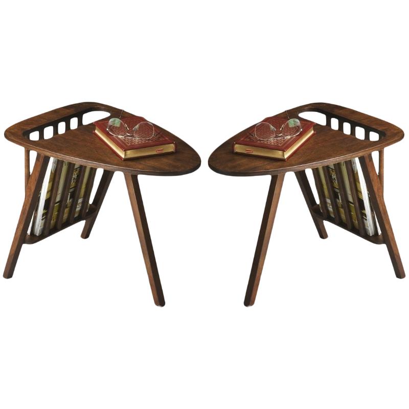 Home Square Modern Magazine Table in Aged Brown - Set of 2