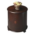Home Square Traditional Round Drum Table in Plantation Cherry - Set of 2