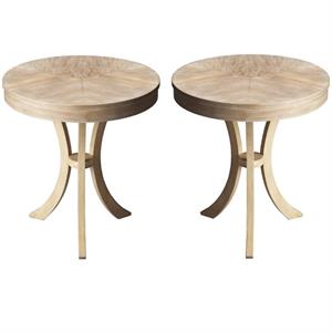 Home Square 26&quotH Side Table in Driftwood - Set of 2
