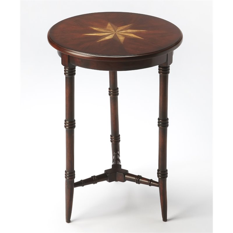 Home Square Cherry Isla End Table in Dark Brown - Set of 2