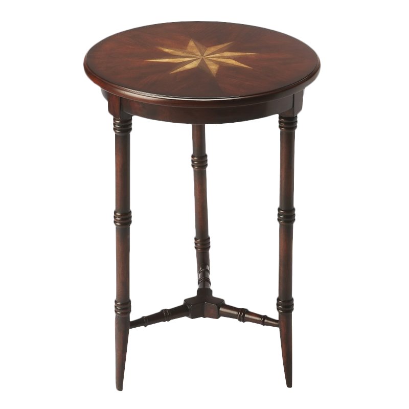 Home Square Cherry Isla End Table in Dark Brown - Set of 2