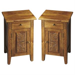Home Square End Table in Light Brown - Set of 2