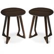Home Square End Table in Dark Brown - Set of 2