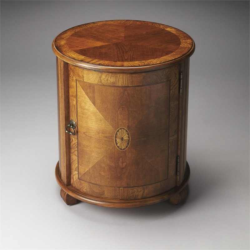 Home Square End Table in Olive Ash Burl - Set of 2