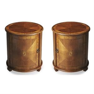 Home Square End Table in Olive Ash Burl - Set of 2