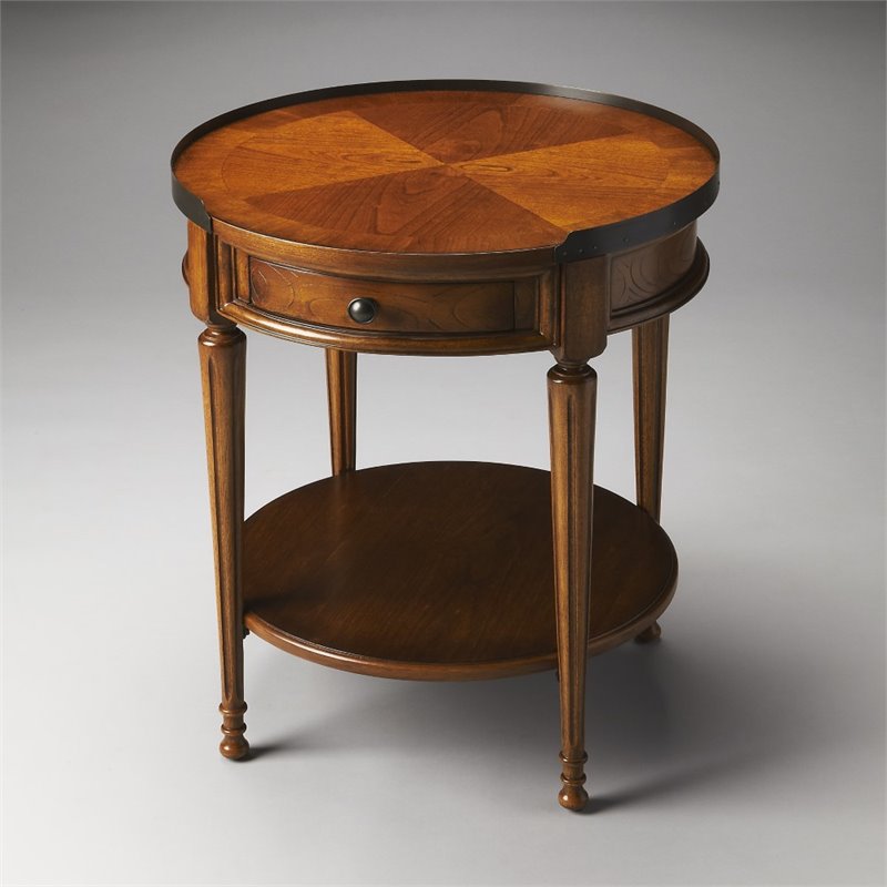 Home Square End Table in Olive Ash Burl - Set of 2