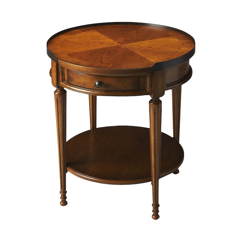 Home Square End Table in Olive Ash Burl - Set of 2