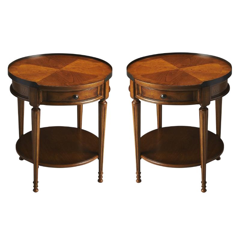 Home Square End Table in Olive Ash Burl - Set of 2