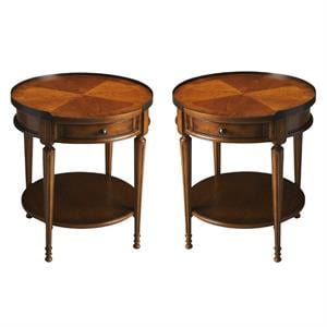 Home Square End Table in Olive Ash Burl - Set of 2