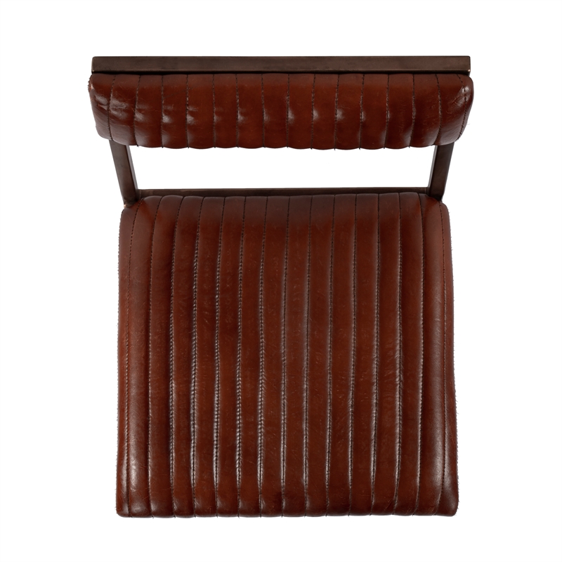 Home Square Iron and Leather Cushioned Bar Stool - Set of 2