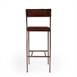 Home Square Iron and Leather Cushioned Bar Stool - Set of 2