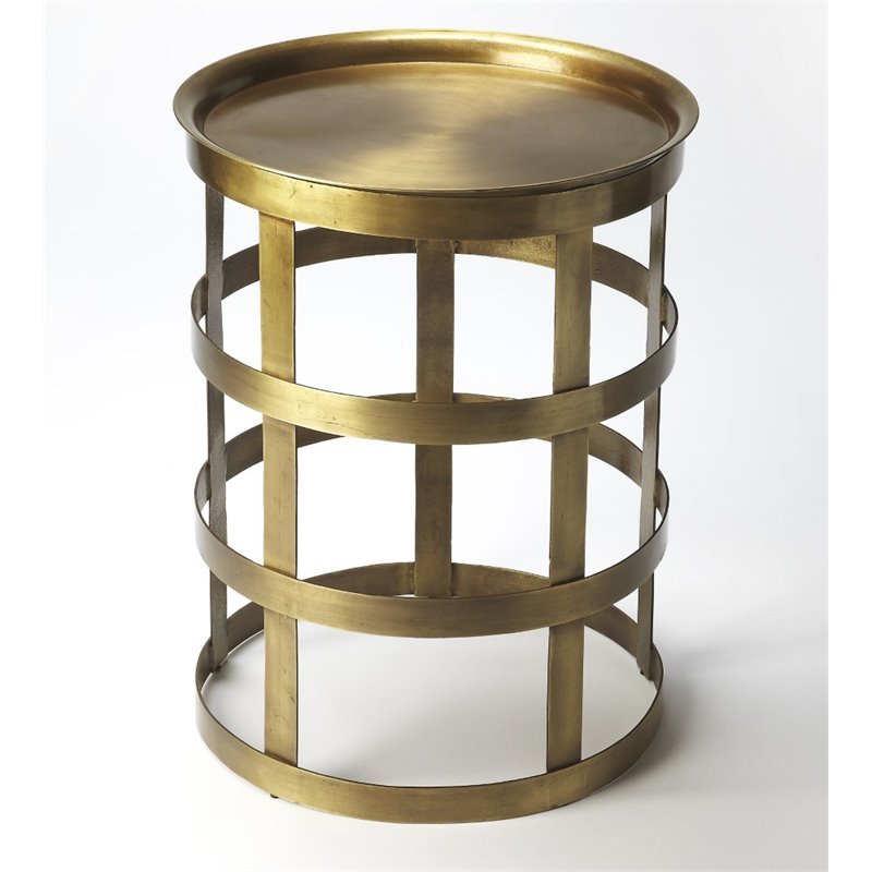 Home Square Industrial Chic End Table in Industrial Chic - Set of 2