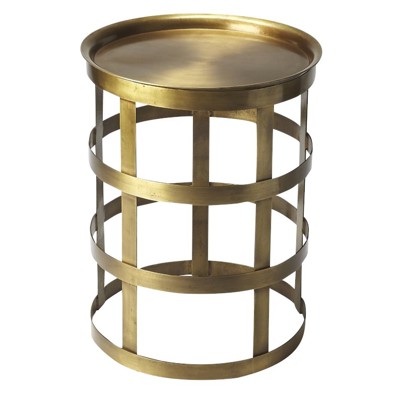 Home Square Industrial Chic End Table in Industrial Chic - Set of 2