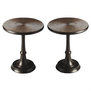 Home Square End Table in Metal - Set of 2