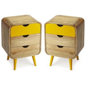 Home Square 24&quotH Modern End Table in Multi-Color - Set of 2