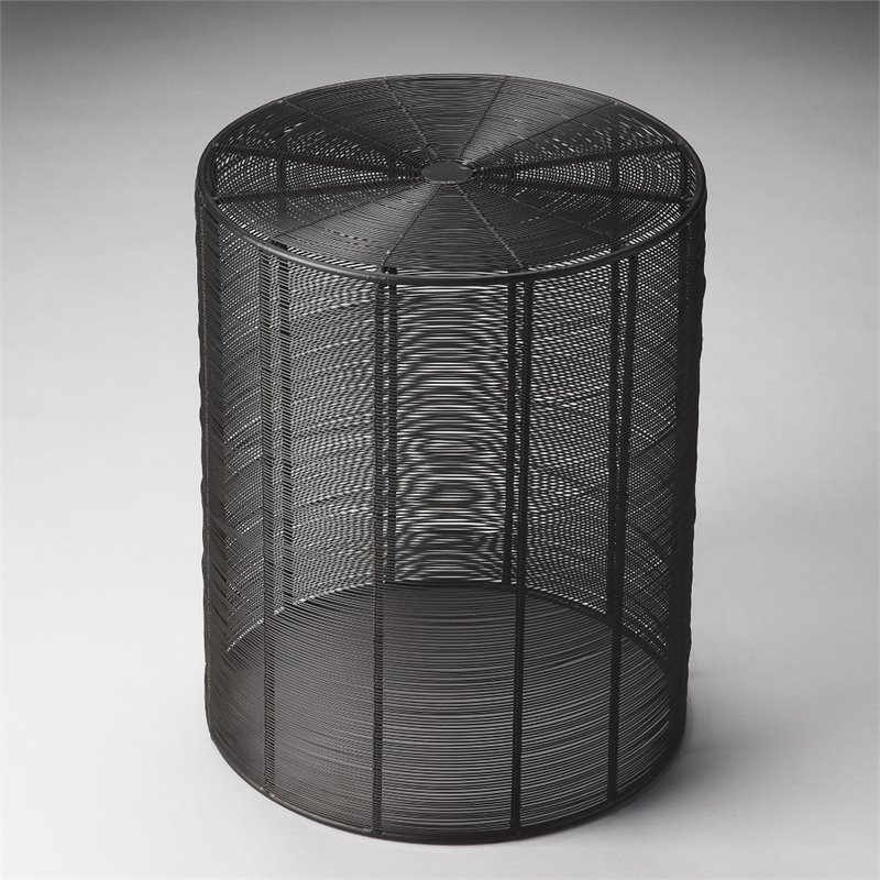 Home Square Industrial Chic End Table in Iron Cage - Set of 2