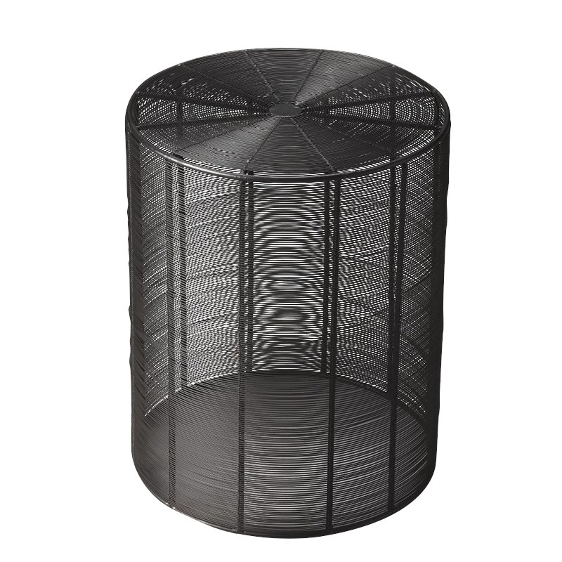 Home Square Industrial Chic End Table in Iron Cage - Set of 2