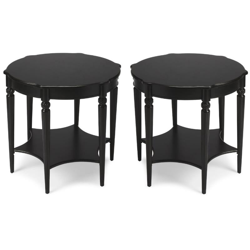 Home Square End Table in Black Licorice - Set of 2
