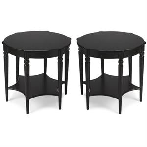 Home Square End Table in Black Licorice - Set of 2