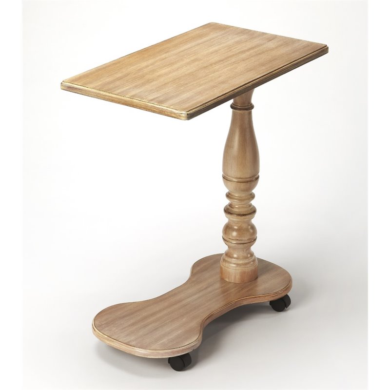 Home Square Masterpiece Mabry Mobile Tray End Table in Driftwood - Set of 2