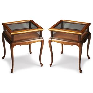 Home Square End Table in Medium Brown - Set of 2